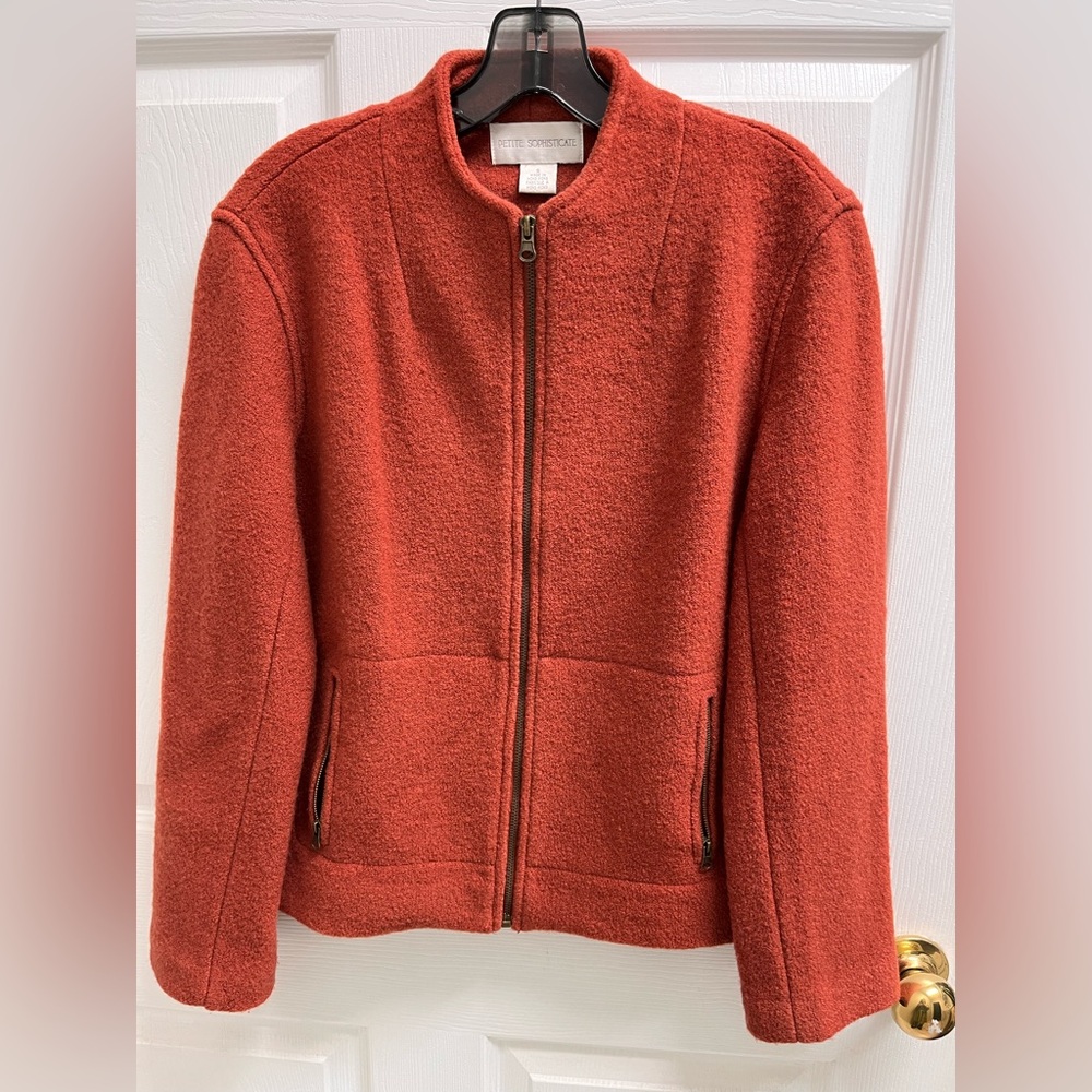 Women’s Petite Sophisticate Vintage Zip-up Wool Jacket